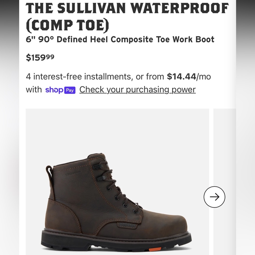 The Sullivan Waterproof Composite Toe Work Boot - Brown
